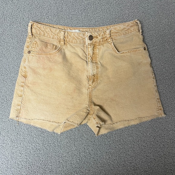 Anthropologie Pilcro Ultra High Rise Denim Jean Shorts Size 28 tan - Picture 1 of 13